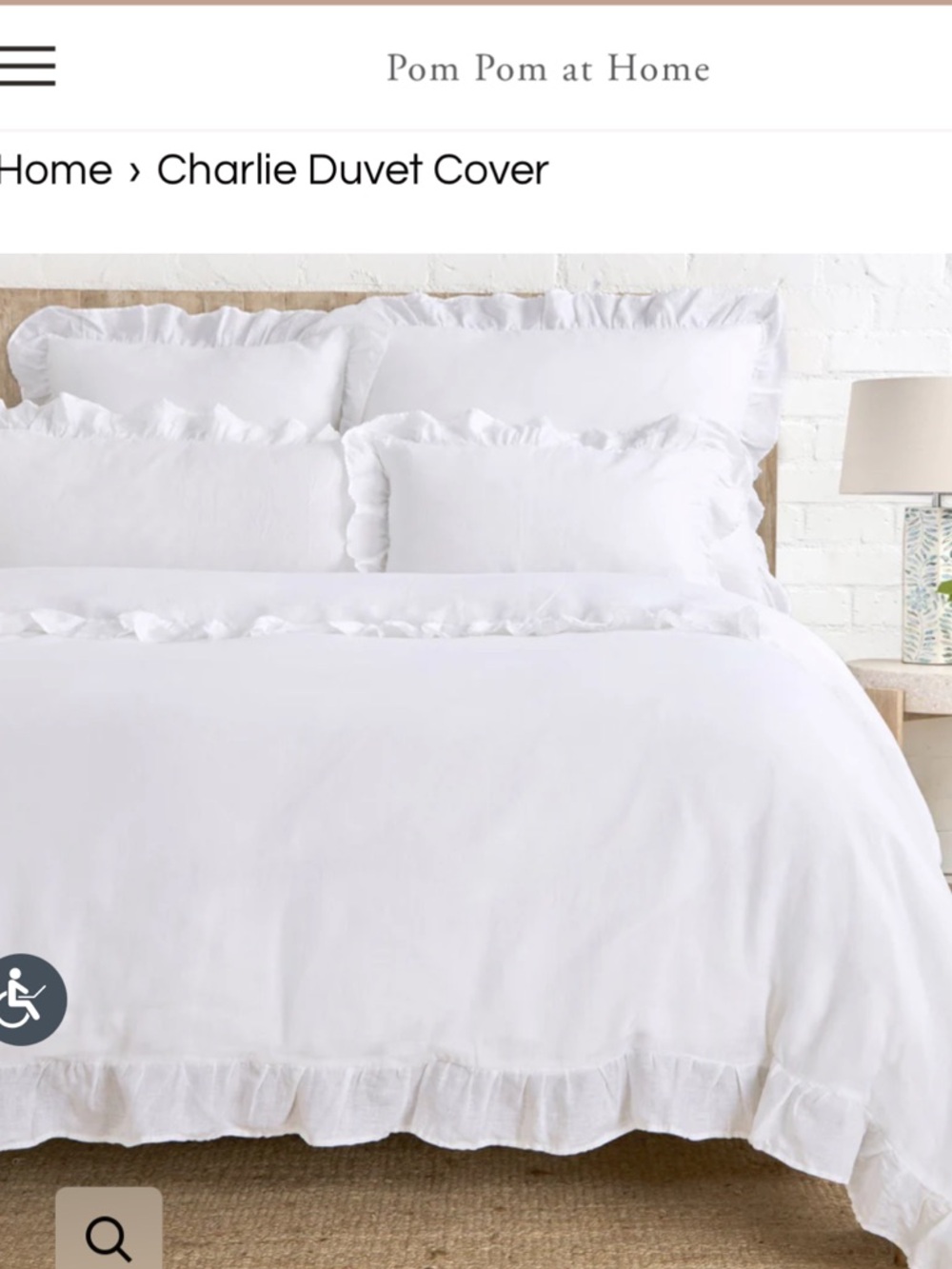 Pom Pom at Home “Charlie” Ruffle Euro Shams